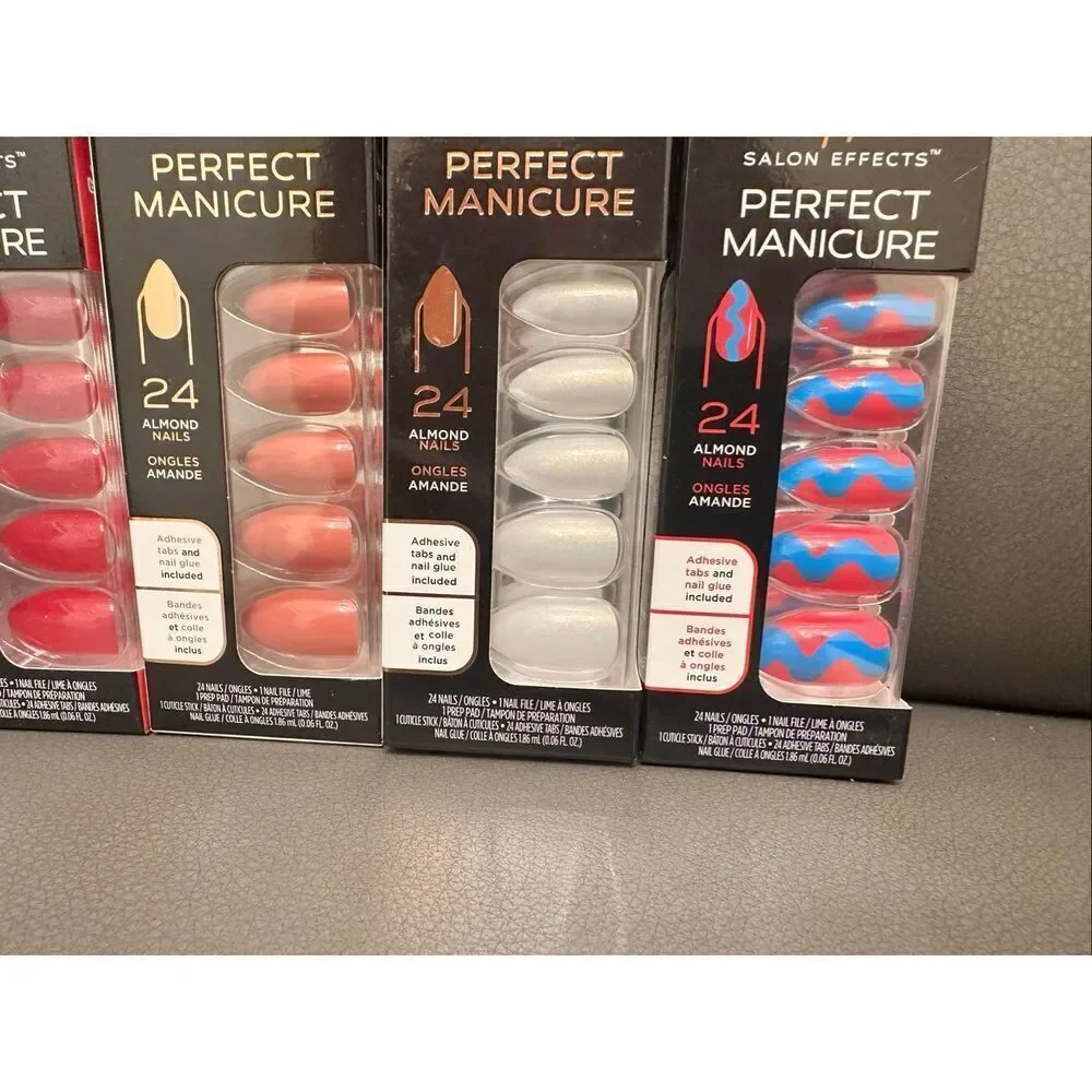 Sally Hansen 6 Sets of Almond Shaped Press On Nails New